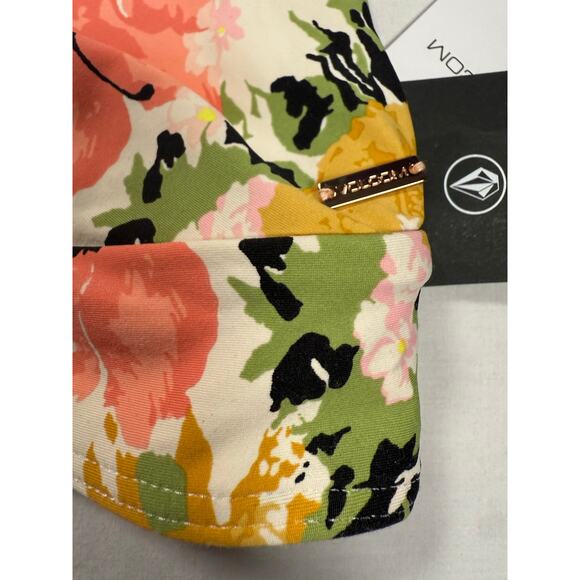 Volcom Counting Down Halter Bikini Top Size XL Floral - Picture 4 of 8